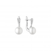 Cercei perle naturale albe din argint cu tortita DiAmanti SK21362EL-W-G